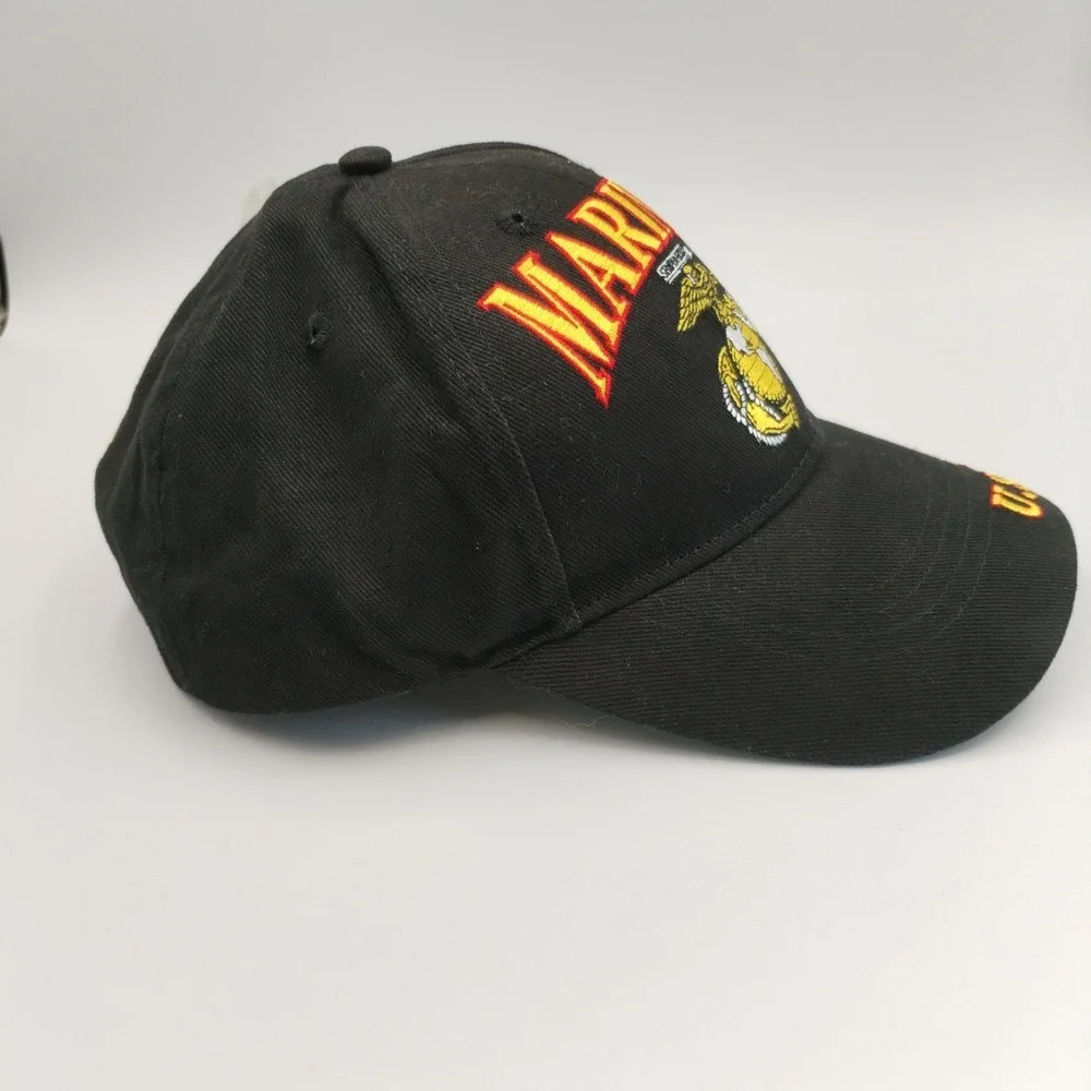 VTG Border Patrol Spell Out‎ Black White Two-Tone Embroidery Baseball Hat Cap